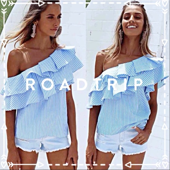 🔴 Yacht Party Off Shoulder Blouse Top - Picture 3 of 3